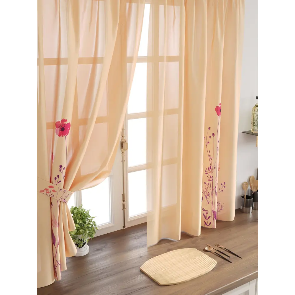 Фото 4 Комплект тюль 2 шт на ленте Comfy Way Свилс - 76 CW579076 150x160 см вуаль цвет оранжевый Фото 4 Комплект тюль 2 шт на ленте Comfy Way Свилс - 76 CW579076 150x160 см вуаль цвет оранжевый