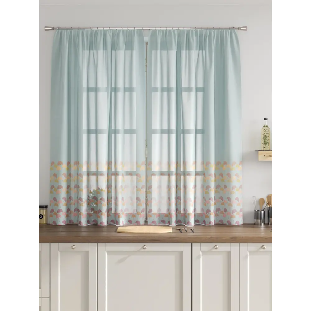 Фото 3 Комплект тюль 2 шт на ленте Comfy Way Свилс - 86 CW579086 150x160 см вуаль цвет бирюзовый Фото 3 Комплект тюль 2 шт на ленте Comfy Way Свилс - 86 CW579086 150x160 см вуаль цвет бирюзовый