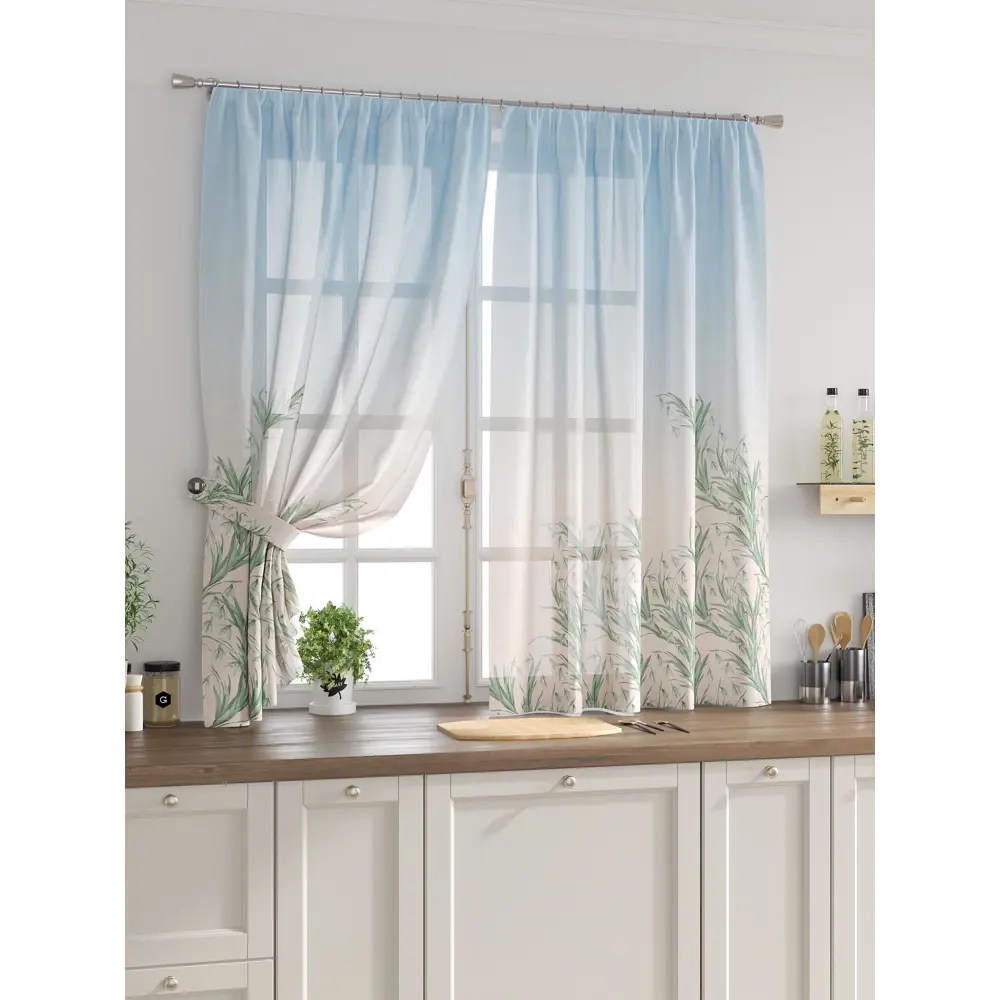 Фото Комплект тюль 2 шт на ленте Comfy Way Свилс - 97 CW579097 150x160 см вуаль цвет зеленый Фото Комплект тюль 2 шт на ленте Comfy Way Свилс - 97 CW579097 150x160 см вуаль цвет зеленый