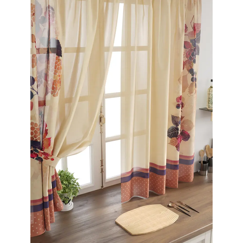 Фото 4 Комплект тюль 2 шт на ленте Comfy Way Свилс - 07 CW579007 150x160 см вуаль цвет красный Фото 4 Комплект тюль 2 шт на ленте Comfy Way Свилс - 07 CW579007 150x160 см вуаль цвет красный