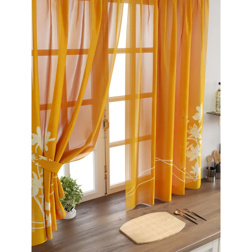 Фото 4 Комплект тюль 2 шт на ленте Comfy Way Свилс - 10 CW579010 150x160 см вуаль цвет оранжевый Фото 4 Комплект тюль 2 шт на ленте Comfy Way Свилс - 10 CW579010 150x160 см вуаль цвет оранжевый