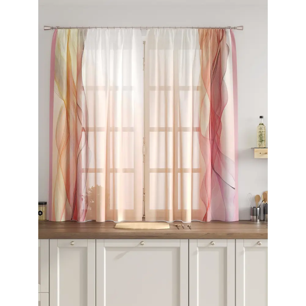 Фото 3 Комплект тюль 2 шт на ленте Comfy Way Свилс - 14 CW579014 150x160 см вуаль цвет розовый Фото 3 Комплект тюль 2 шт на ленте Comfy Way Свилс - 14 CW579014 150x160 см вуаль цвет розовый