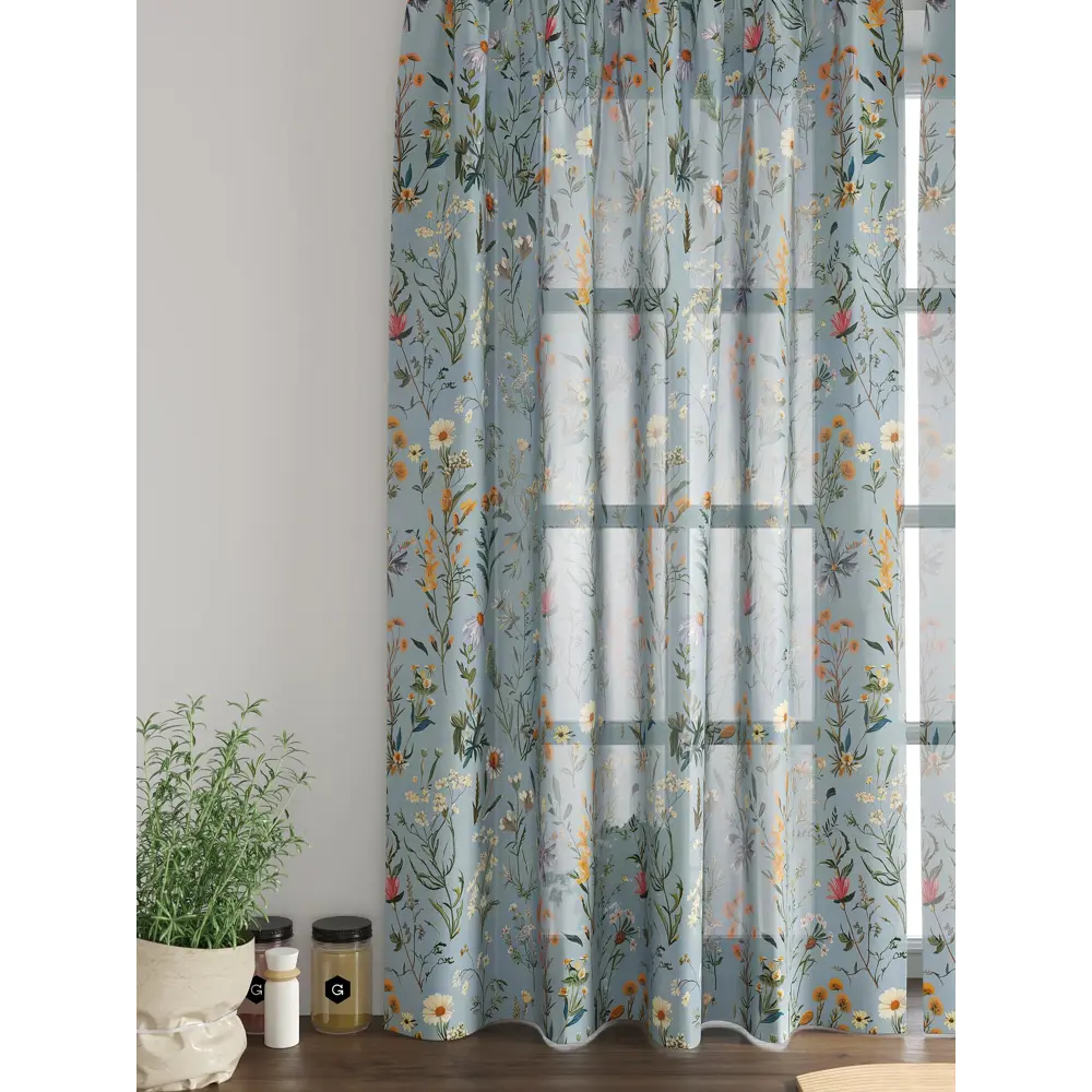 Фото 6 Комплект тюль 2 шт на ленте Comfy Way Свилс - 19 CW579019 150x160 см вуаль цвет синий Фото 6 Комплект тюль 2 шт на ленте Comfy Way Свилс - 19 CW579019 150x160 см вуаль цвет синий