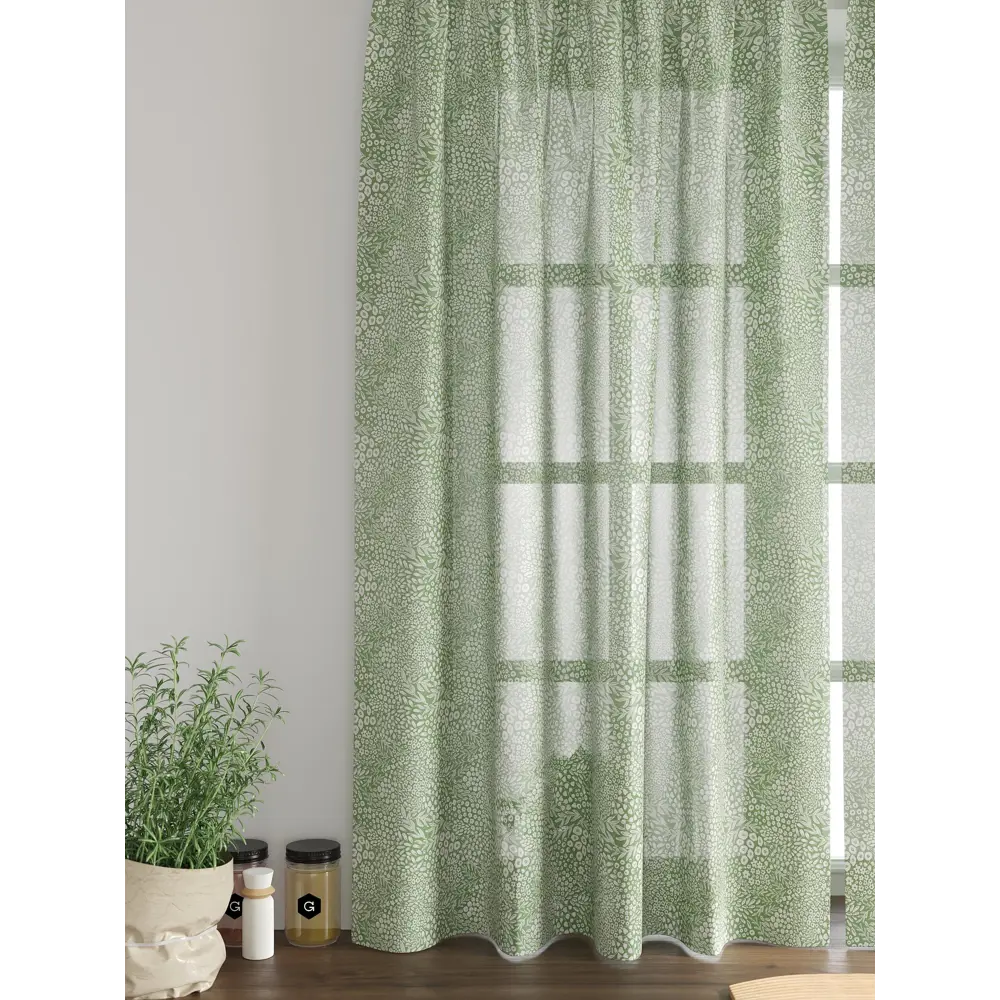 Фото 6 Комплект тюль 2 шт на ленте Comfy Way Свилс - 16 CW579016 150x160 см вуаль цвет зеленый Фото 6 Комплект тюль 2 шт на ленте Comfy Way Свилс - 16 CW579016 150x160 см вуаль цвет зеленый