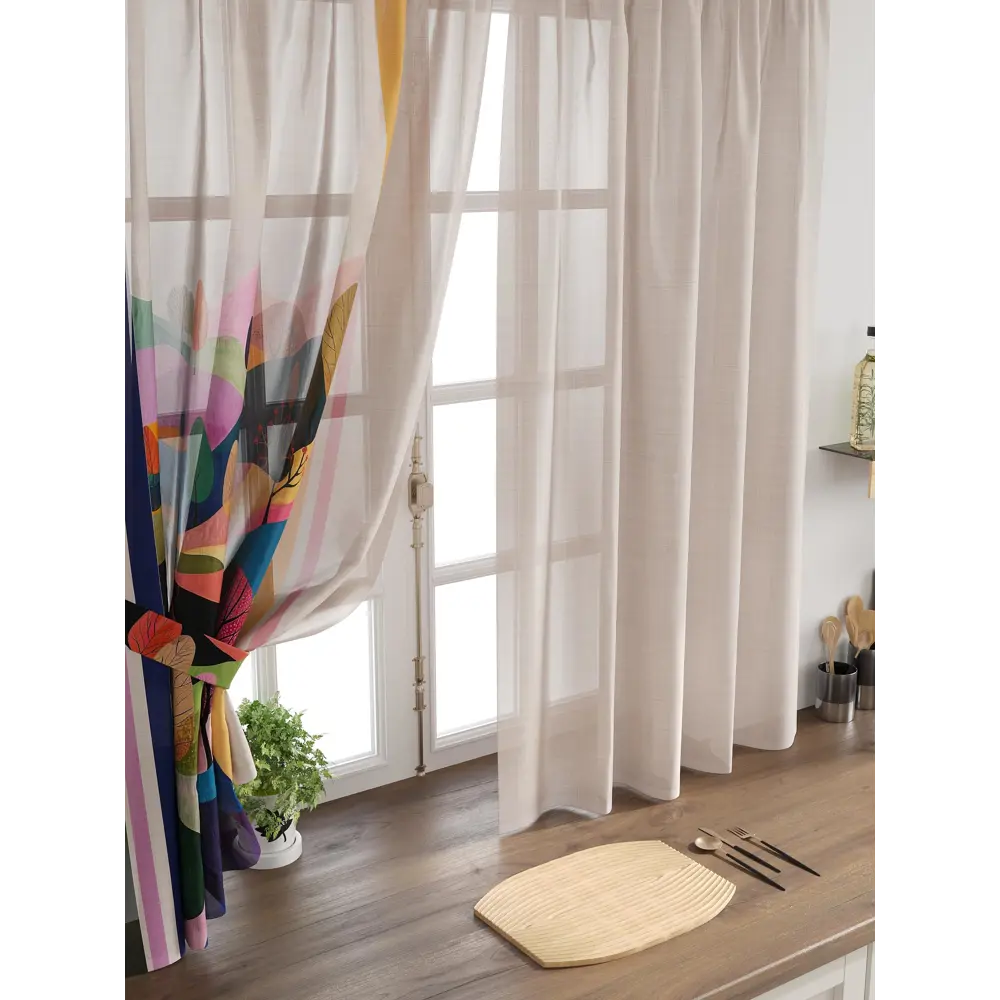 Фото 4 Комплект тюль 2 шт на ленте Comfy Way Свилс - 28 CW579028 150x160 см вуаль цвет серый Фото 4 Комплект тюль 2 шт на ленте Comfy Way Свилс - 28 CW579028 150x160 см вуаль цвет серый