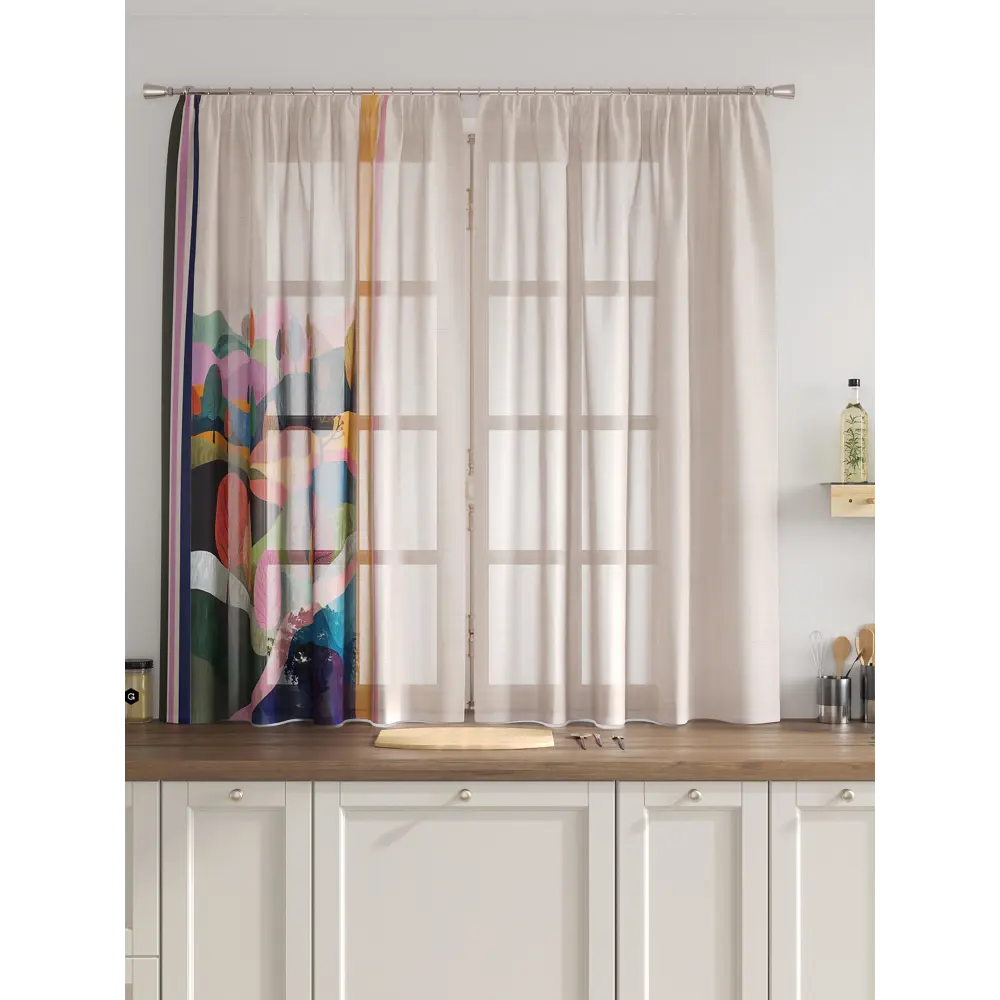 Фото 3 Комплект тюль 2 шт на ленте Comfy Way Свилс - 28 CW579028 150x160 см вуаль цвет серый Фото 3 Комплект тюль 2 шт на ленте Comfy Way Свилс - 28 CW579028 150x160 см вуаль цвет серый