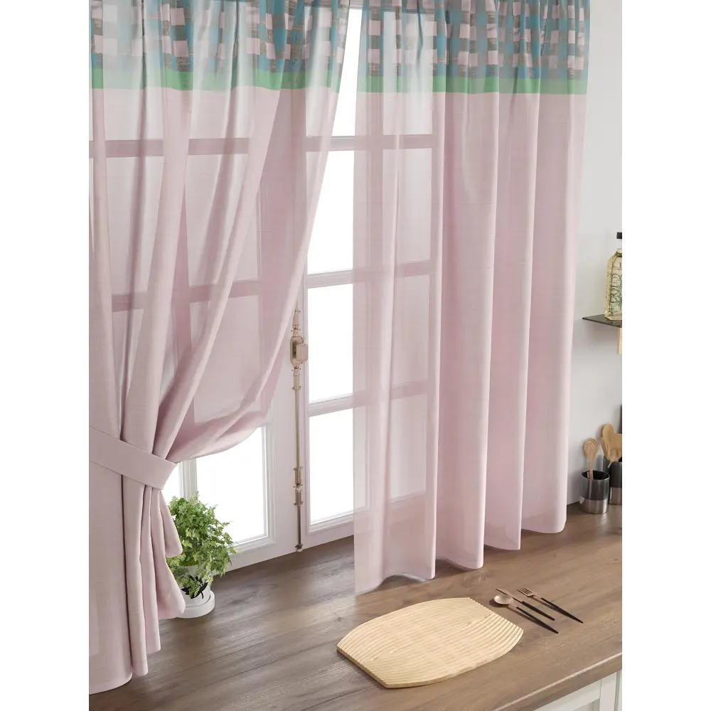 Фото 4 Комплект тюль 2 шт на ленте Comfy Way Свилс - 29 CW579029 150x160 см вуаль цвет розовый Фото 4 Комплект тюль 2 шт на ленте Comfy Way Свилс - 29 CW579029 150x160 см вуаль цвет розовый