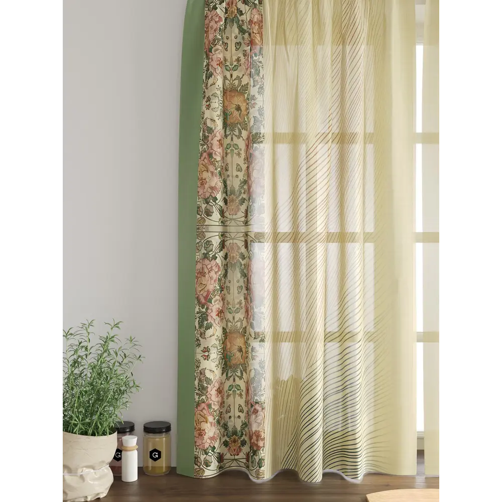 Фото 6 Комплект тюль 2 шт на ленте Comfy Way Свилс - 32 CW579032 150x160 см вуаль цвет зеленый Фото 6 Комплект тюль 2 шт на ленте Comfy Way Свилс - 32 CW579032 150x160 см вуаль цвет зеленый