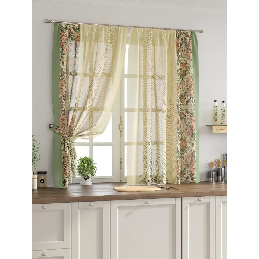 Фото Комплект тюль 2 шт на ленте Comfy Way Свилс - 32 CW579032 150x160 см вуаль цвет зеленый Фото Комплект тюль 2 шт на ленте Comfy Way Свилс - 32 CW579032 150x160 см вуаль цвет зеленый