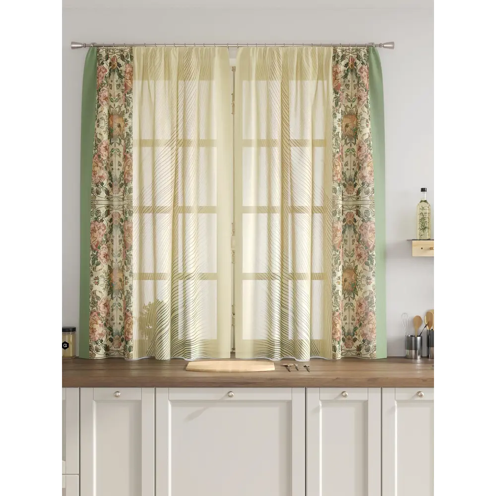 Фото 3 Комплект тюль 2 шт на ленте Comfy Way Свилс - 32 CW579032 150x160 см вуаль цвет зеленый Фото 3 Комплект тюль 2 шт на ленте Comfy Way Свилс - 32 CW579032 150x160 см вуаль цвет зеленый
