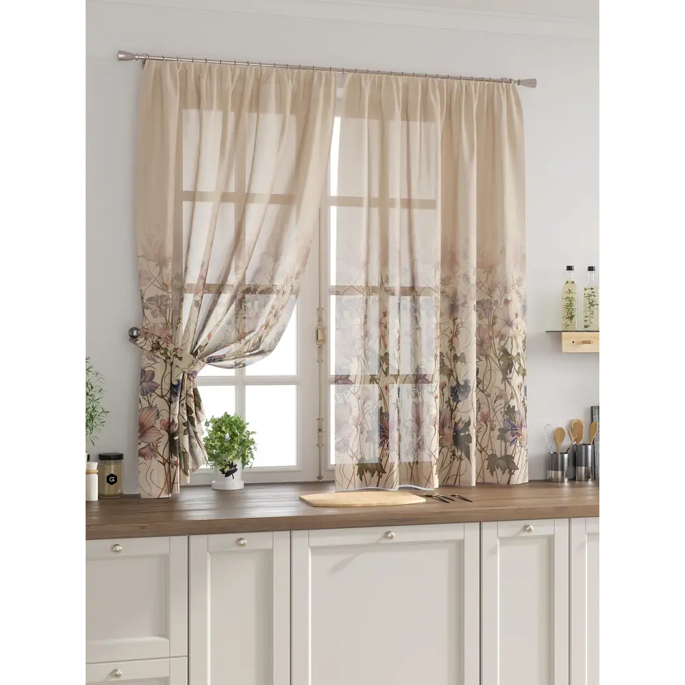 Фото Комплект тюль 2 шт на ленте Comfy Way Свилс - 31 CW579031 150x160 см вуаль цвет коричневый Фото Комплект тюль 2 шт на ленте Comfy Way Свилс - 31 CW579031 150x160 см вуаль цвет коричневый