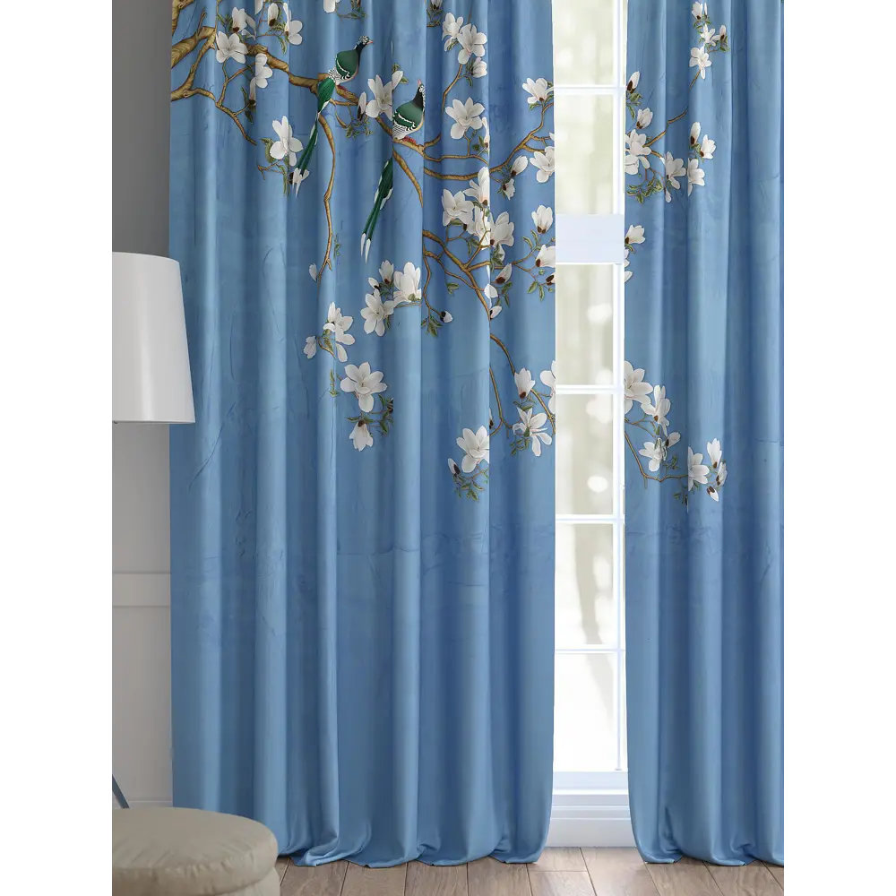 Фото 2 Комплект штор 2 шт на ленте Comfy Way Базовая Коллекция CW521296 150x240 см жаккард цвет синий Фото 2 Комплект штор 2 шт на ленте Comfy Way Базовая Коллекция CW521296 150x240 см жаккард цвет синий
