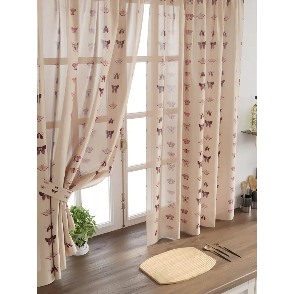 Фото 4 Комплект тюль 2 шт на ленте Comfy Way Свилс - 36 CW579036 150x160 см вуаль цвет розовый Фото 4 Комплект тюль 2 шт на ленте Comfy Way Свилс - 36 CW579036 150x160 см вуаль цвет розовый