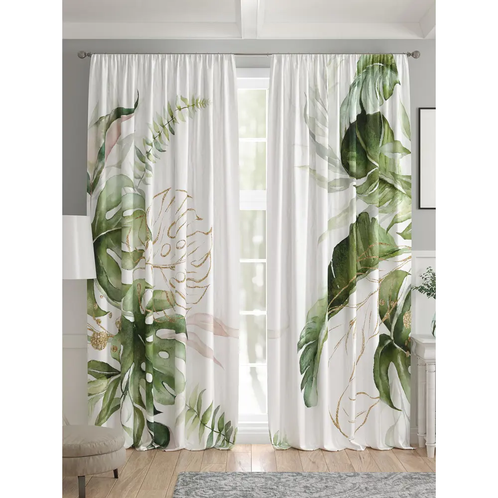 Фото 4 Комплект штор 2 шт на ленте Comfy Way Базовая Коллекция CW521294 150x240 см жаккард цвет зеленый Фото 4 Комплект штор 2 шт на ленте Comfy Way Базовая Коллекция CW521294 150x240 см жаккард цвет зеленый