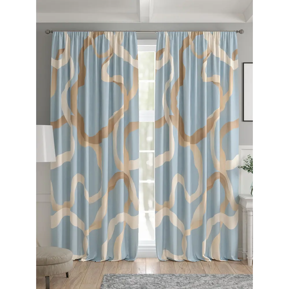 Фото 4 Комплект штор 2 шт на ленте Comfy Way Базовая Коллекция CW521290 150x240 см жаккард цвет бежевый Фото 4 Комплект штор 2 шт на ленте Comfy Way Базовая Коллекция CW521290 150x240 см жаккард цвет бежевый