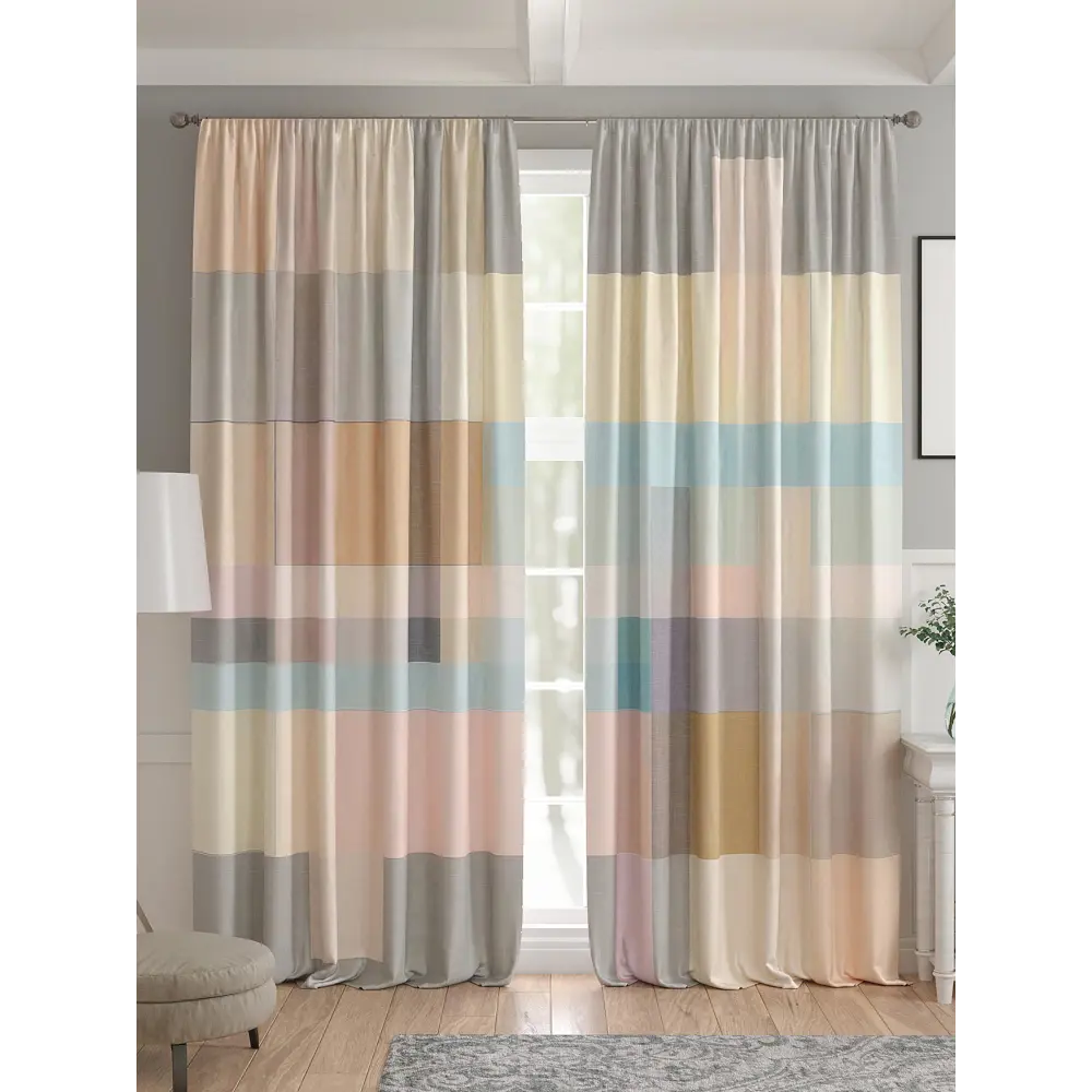 Фото 4 Комплект штор 2 шт на ленте Comfy Way Базовая Коллекция CW521276 150x240 см жаккард цвет серый Фото 4 Комплект штор 2 шт на ленте Comfy Way Базовая Коллекция CW521276 150x240 см жаккард цвет серый