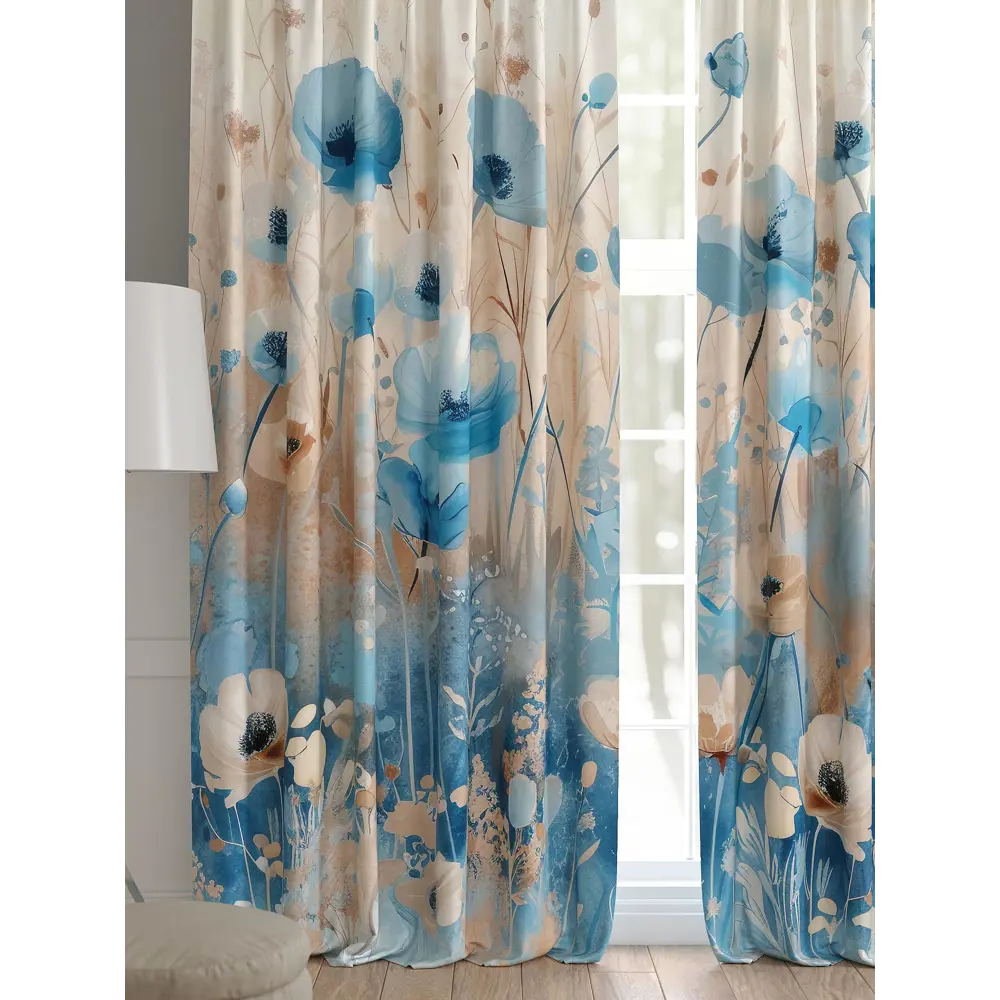 Фото 2 Комплект штор 2 шт на ленте Comfy Way Базовая Коллекция CW521275 150x240 см жаккард цвет синий Фото 2 Комплект штор 2 шт на ленте Comfy Way Базовая Коллекция CW521275 150x240 см жаккард цвет синий