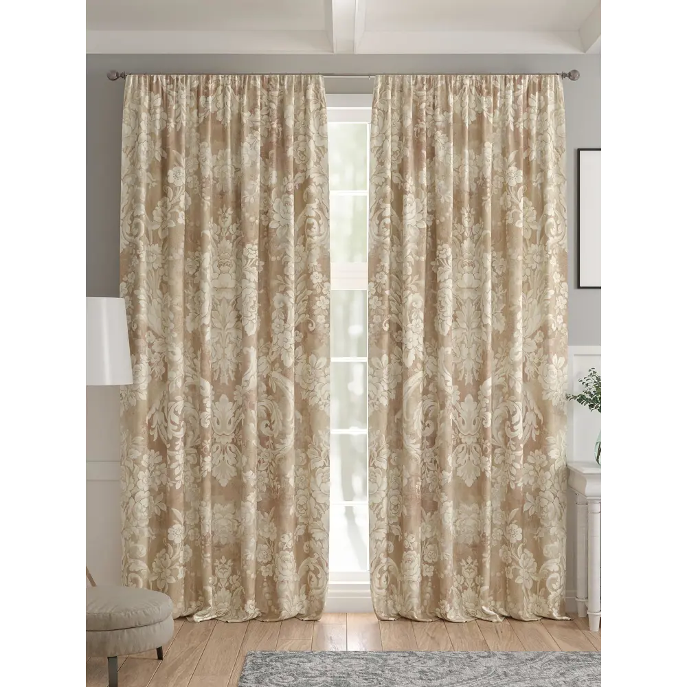 Фото 4 Комплект штор 2 шт на ленте Comfy Way Базовая Коллекция CW521255 150x240 см жаккард цвет бежевый