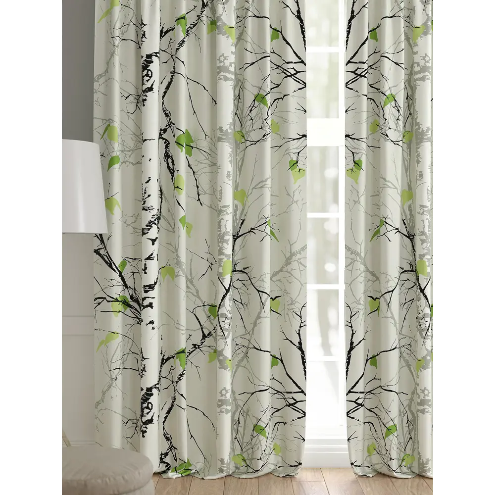 Фото 2 Комплект штор 2 шт на ленте Comfy Way Базовая Коллекция CW521254 150x240 см жаккард цвет зеленый Фото 2 Комплект штор 2 шт на ленте Comfy Way Базовая Коллекция CW521254 150x240 см жаккард цвет зеленый