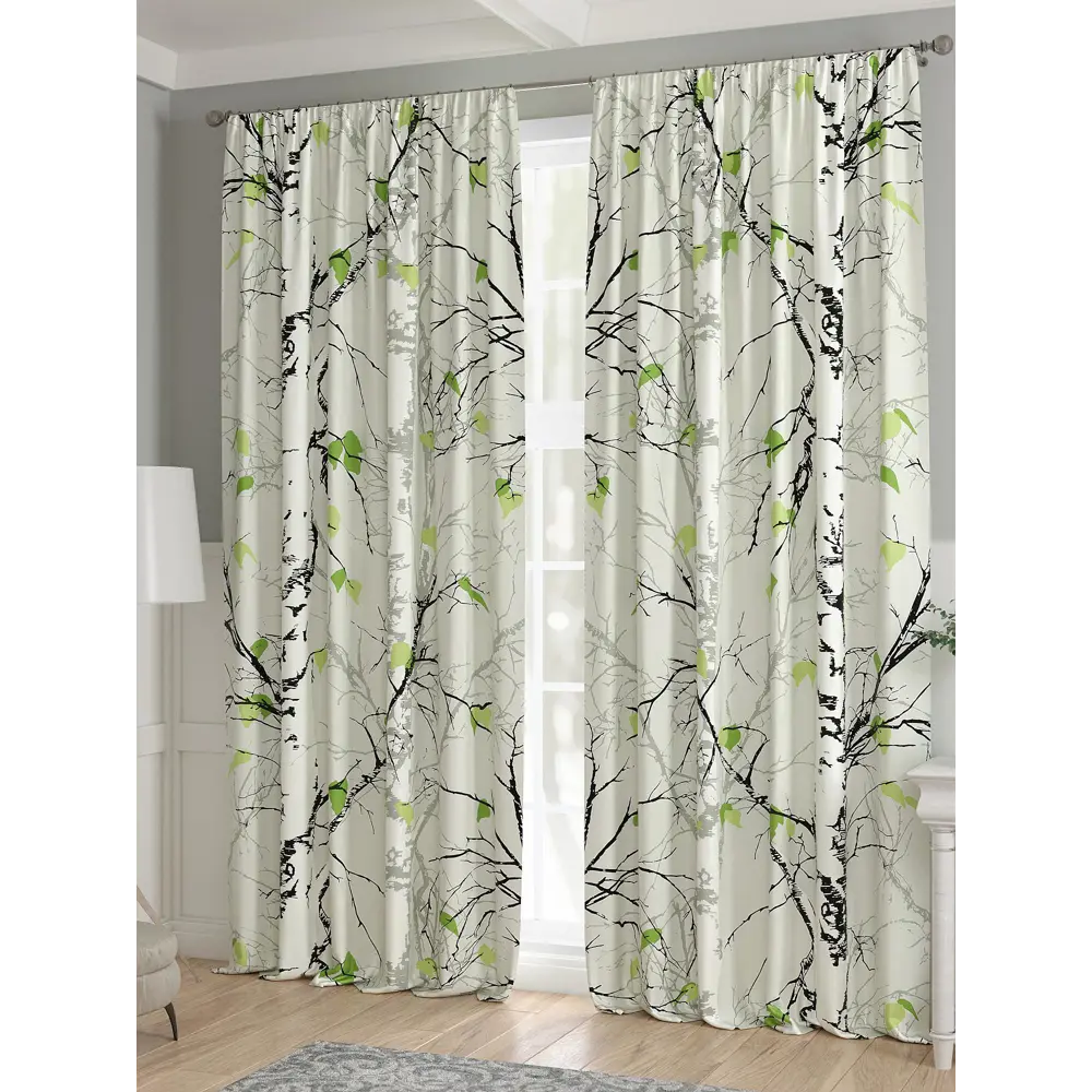 Фото 3 Комплект штор 2 шт на ленте Comfy Way Базовая Коллекция CW521254 150x240 см жаккард цвет зеленый Фото 3 Комплект штор 2 шт на ленте Comfy Way Базовая Коллекция CW521254 150x240 см жаккард цвет зеленый