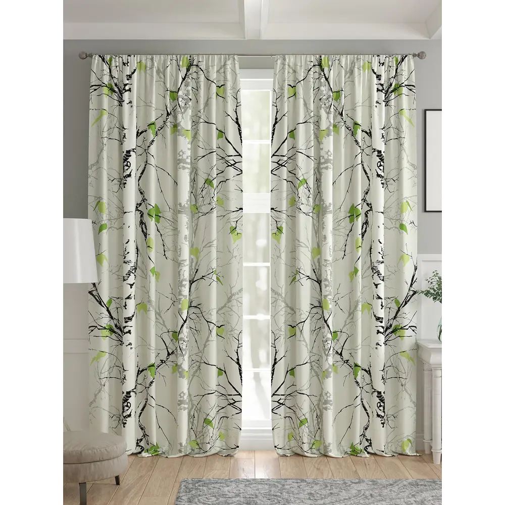 Фото 4 Комплект штор 2 шт на ленте Comfy Way Базовая Коллекция CW521254 150x240 см жаккард цвет зеленый Фото 4 Комплект штор 2 шт на ленте Comfy Way Базовая Коллекция CW521254 150x240 см жаккард цвет зеленый