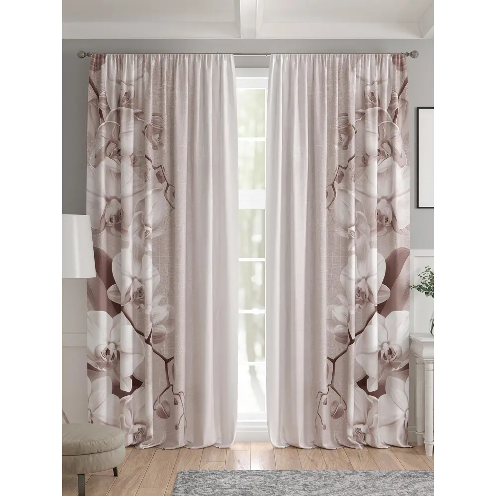 Фото 4 Комплект штор 2 шт на ленте Comfy Way Базовая Коллекция CW521248 150x240 см жаккард цвет белый Фото 4 Комплект штор 2 шт на ленте Comfy Way Базовая Коллекция CW521248 150x240 см жаккард цвет белый