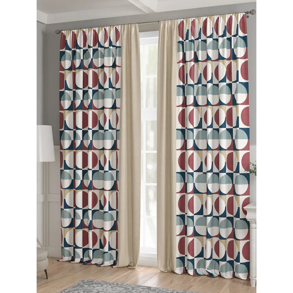 Фото 3 Комплект штор 2 шт на ленте Comfy Way Базовая Коллекция CW521245 150x240 см жаккард цвет синий Фото 3 Комплект штор 2 шт на ленте Comfy Way Базовая Коллекция CW521245 150x240 см жаккард цвет синий