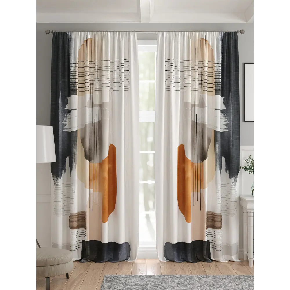 Фото 4 Комплект штор 2 шт на ленте Comfy Way Базовая Коллекция CW521244 150x240 см жаккард цвет оранжевый Фото 4 Комплект штор 2 шт на ленте Comfy Way Базовая Коллекция CW521244 150x240 см жаккард цвет оранжевый