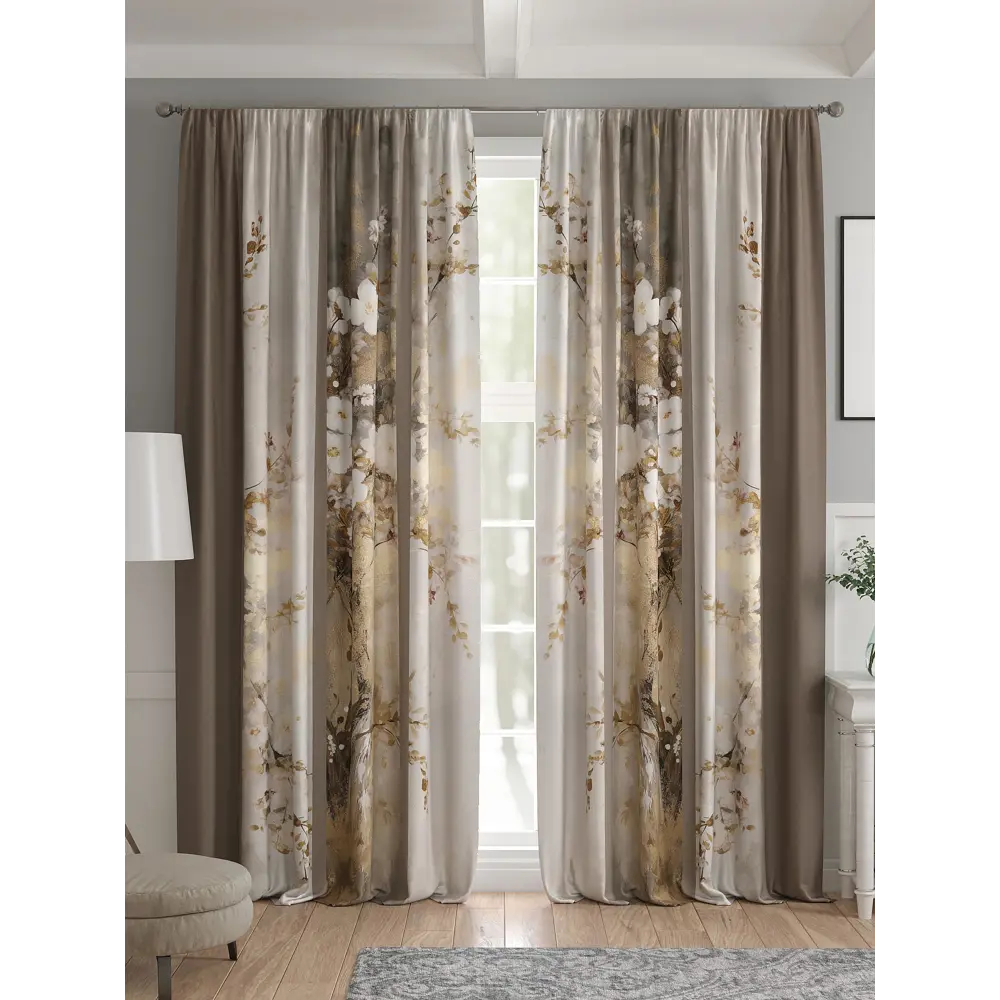 Фото 4 Комплект штор 2 шт на ленте Comfy Way Базовая Коллекция CW521226 150x240 см жаккард цвет коричневый Фото 4 Комплект штор 2 шт на ленте Comfy Way Базовая Коллекция CW521226 150x240 см жаккард цвет коричневый