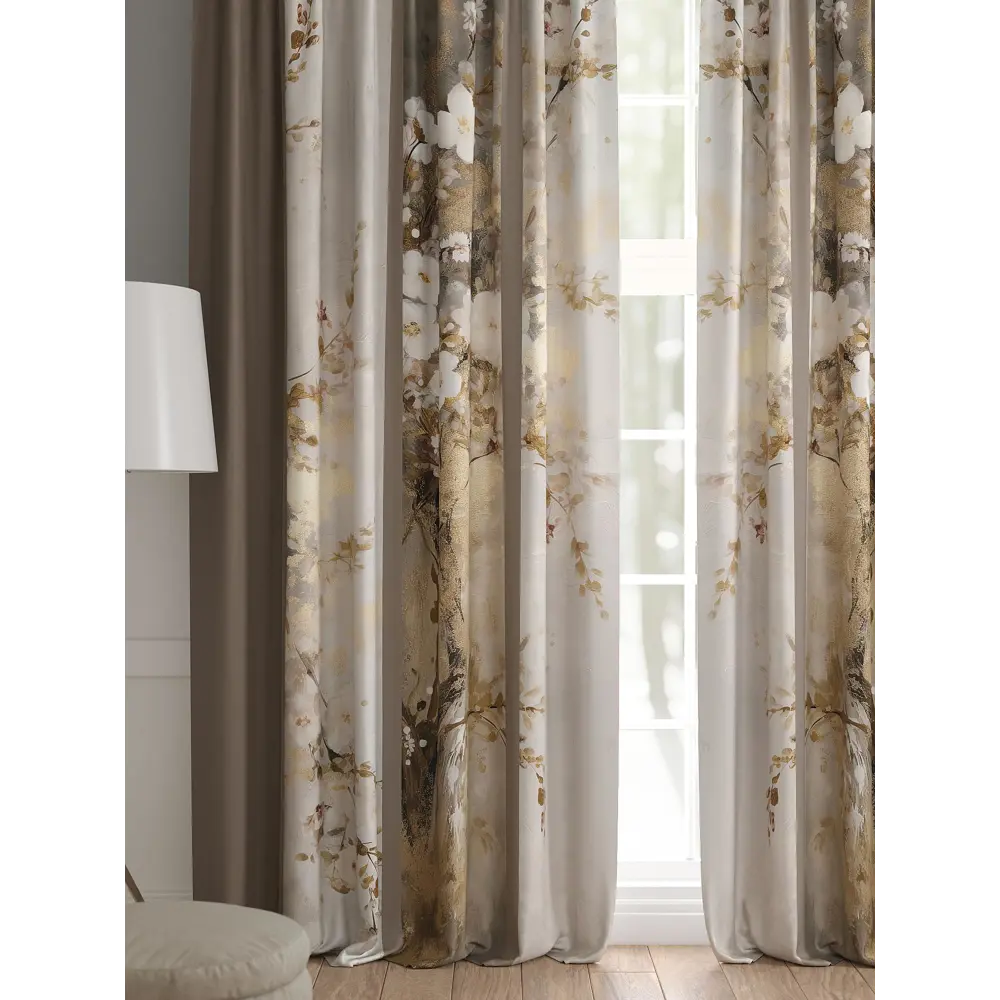 Фото 2 Комплект штор 2 шт на ленте Comfy Way Базовая Коллекция CW521226 150x240 см жаккард цвет коричневый Фото 2 Комплект штор 2 шт на ленте Comfy Way Базовая Коллекция CW521226 150x240 см жаккард цвет коричневый