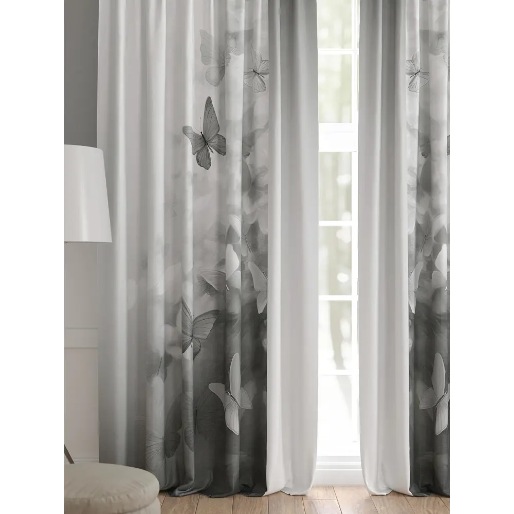Фото 2 Комплект штор 2 шт на ленте Comfy Way Базовая Коллекция CW521225 150x240 см жаккард цвет серый Фото 2 Комплект штор 2 шт на ленте Comfy Way Базовая Коллекция CW521225 150x240 см жаккард цвет серый