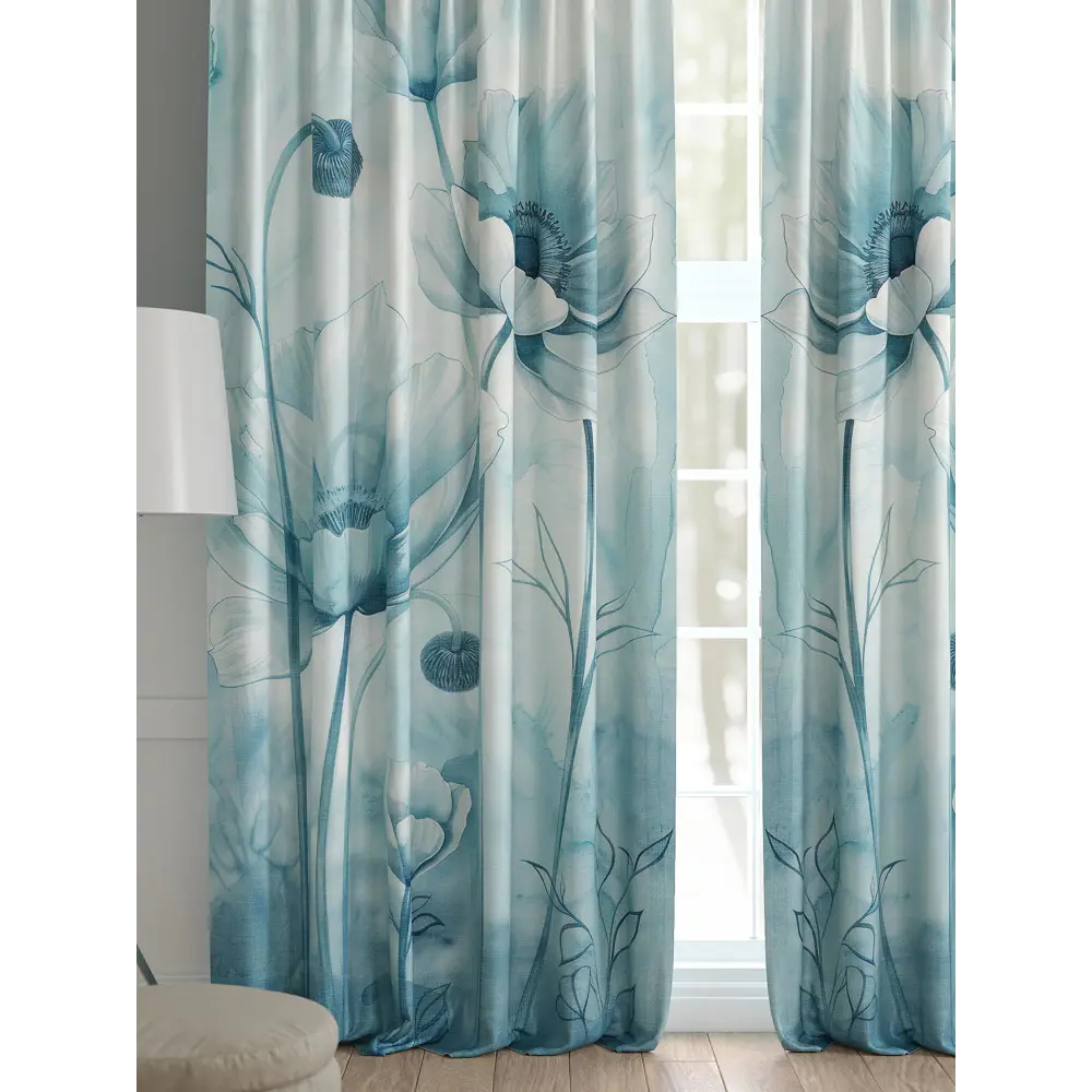 Фото 2 Комплект штор 2 шт на ленте Comfy Way Базовая Коллекция CW521224 150x240 см жаккард цвет синий Фото 2 Комплект штор 2 шт на ленте Comfy Way Базовая Коллекция CW521224 150x240 см жаккард цвет синий