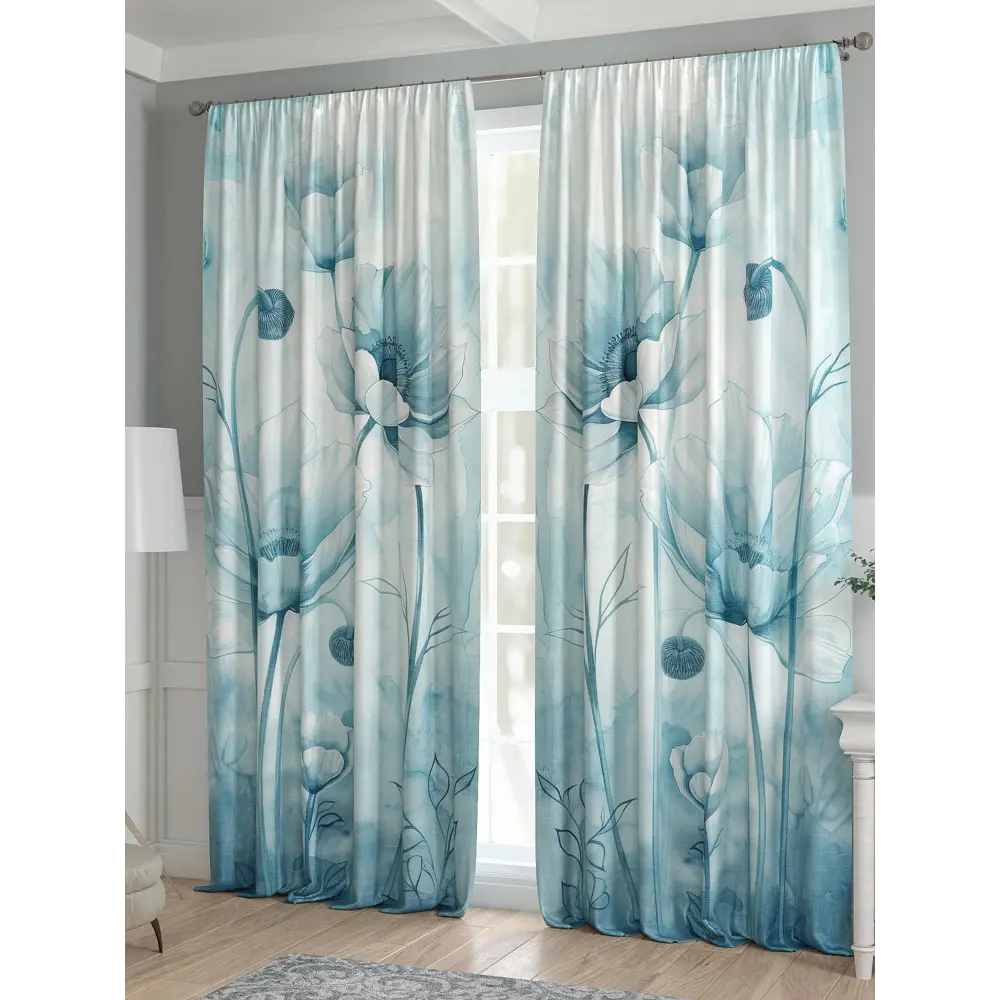 Фото 3 Комплект штор 2 шт на ленте Comfy Way Базовая Коллекция CW521224 150x240 см жаккард цвет синий Фото 3 Комплект штор 2 шт на ленте Comfy Way Базовая Коллекция CW521224 150x240 см жаккард цвет синий