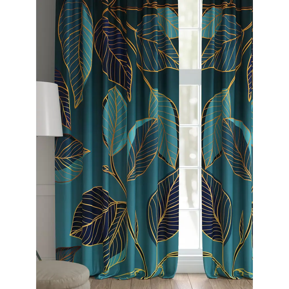 Фото 2 Комплект штор 2 шт на ленте Comfy Way Базовая Коллекция CW521215 150x240 см жаккард цвет бирюзовый Фото 2 Комплект штор 2 шт на ленте Comfy Way Базовая Коллекция CW521215 150x240 см жаккард цвет бирюзовый