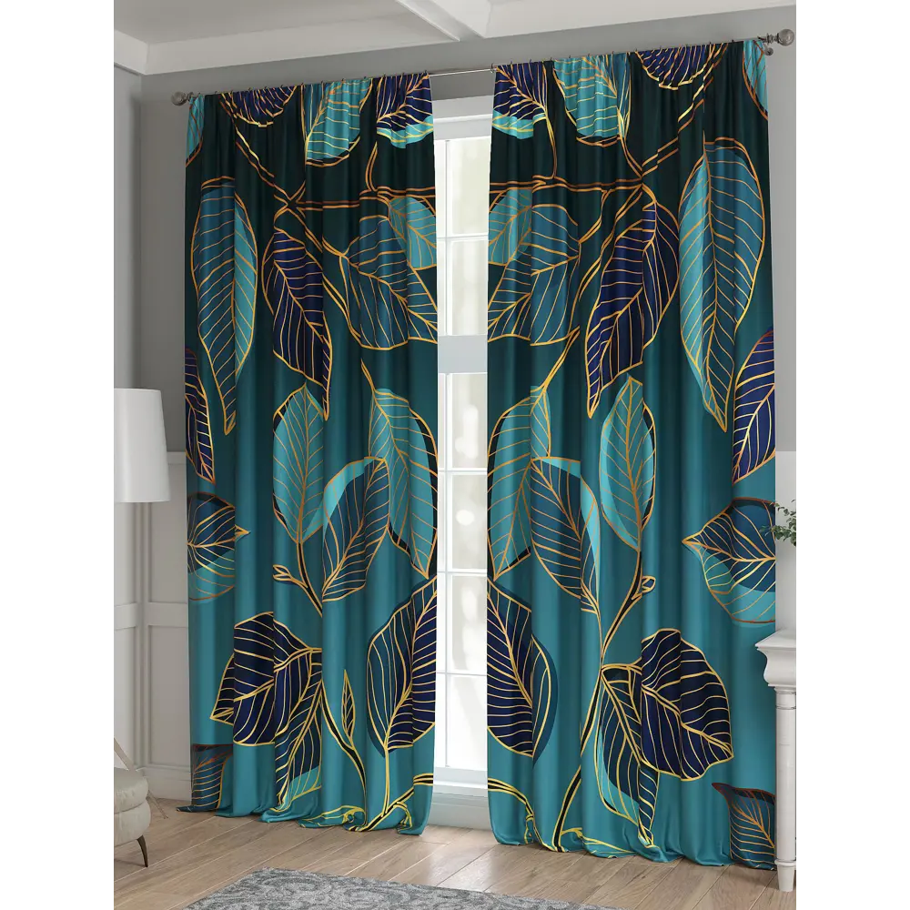Фото 3 Комплект штор 2 шт на ленте Comfy Way Базовая Коллекция CW521215 150x240 см жаккард цвет бирюзовый Фото 3 Комплект штор 2 шт на ленте Comfy Way Базовая Коллекция CW521215 150x240 см жаккард цвет бирюзовый