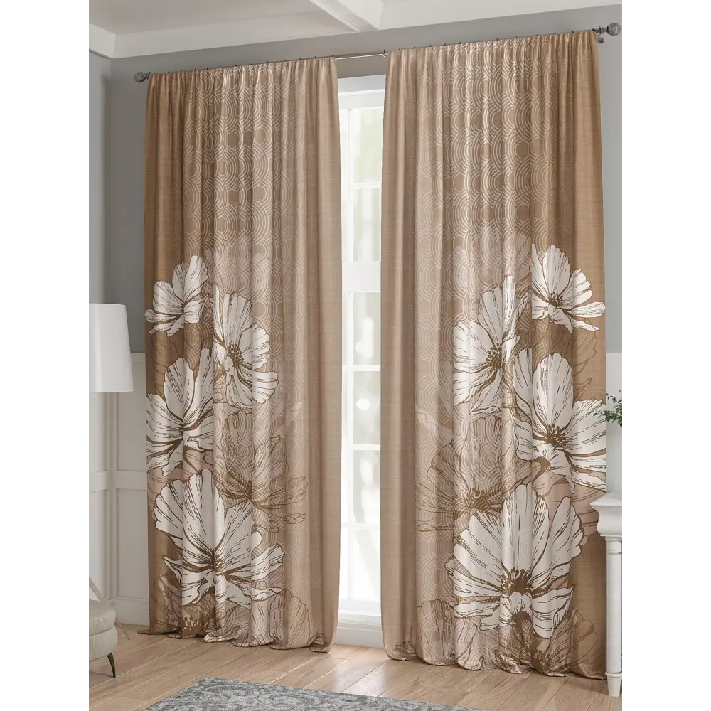 Фото 3 Комплект штор 2 шт на ленте Comfy Way Базовая Коллекция CW521195 150x240 см жаккард цвет бежевый Фото 3 Комплект штор 2 шт на ленте Comfy Way Базовая Коллекция CW521195 150x240 см жаккард цвет бежевый