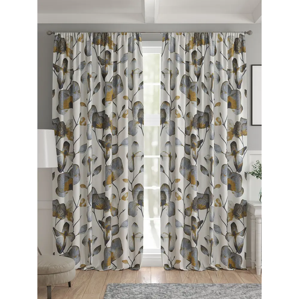 Фото 4 Комплект штор 2 шт на ленте Comfy Way Базовая Коллекция CW521190 150x240 см жаккард цвет синий Фото 4 Комплект штор 2 шт на ленте Comfy Way Базовая Коллекция CW521190 150x240 см жаккард цвет синий