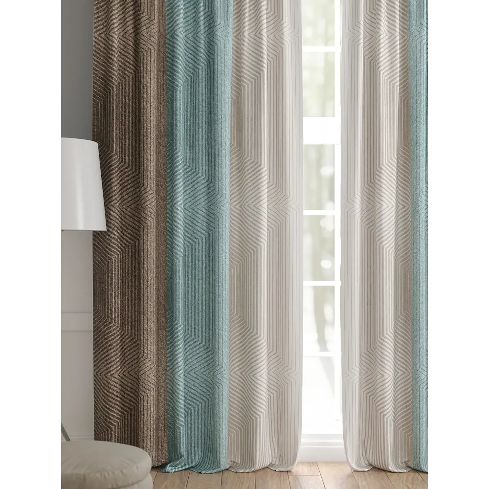 Фото 2 Комплект штор 2 шт на ленте Comfy Way Базовая Коллекция CW521181 150x240 см жаккард цвет коричневый Фото 2 Комплект штор 2 шт на ленте Comfy Way Базовая Коллекция CW521181 150x240 см жаккард цвет коричневый