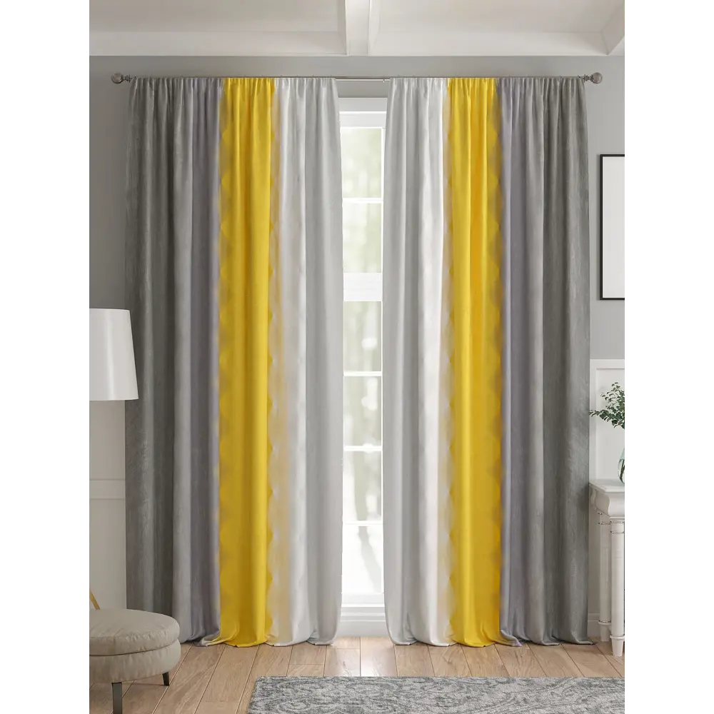 Фото 4 Комплект штор 2 шт на ленте Comfy Way Базовая Коллекция CW521169 150x240 см жаккард цвет серый