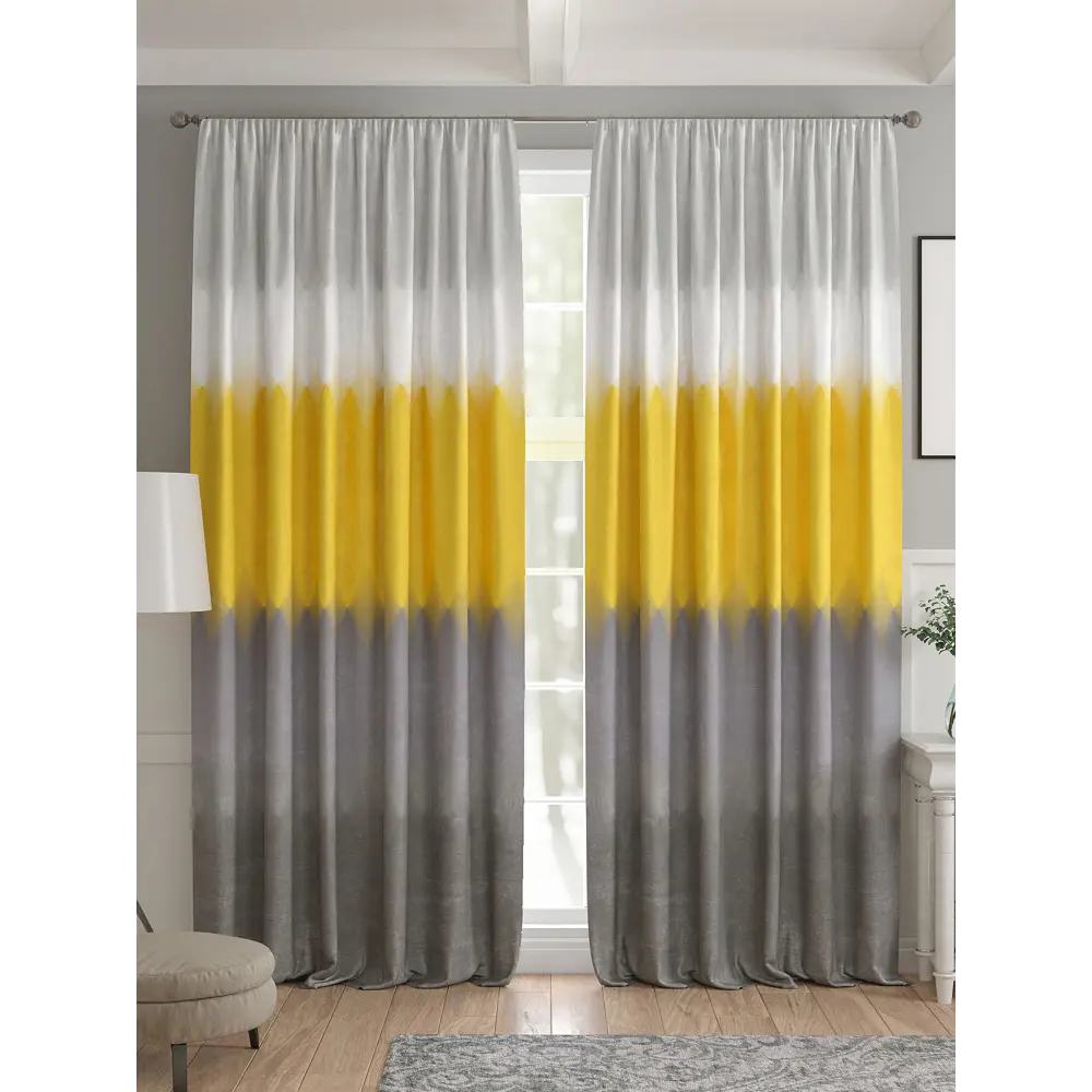 Фото 4 Комплект штор 2 шт на ленте Comfy Way Базовая Коллекция CW521166 150x240 см жаккард цвет серый Фото 4 Комплект штор 2 шт на ленте Comfy Way Базовая Коллекция CW521166 150x240 см жаккард цвет серый