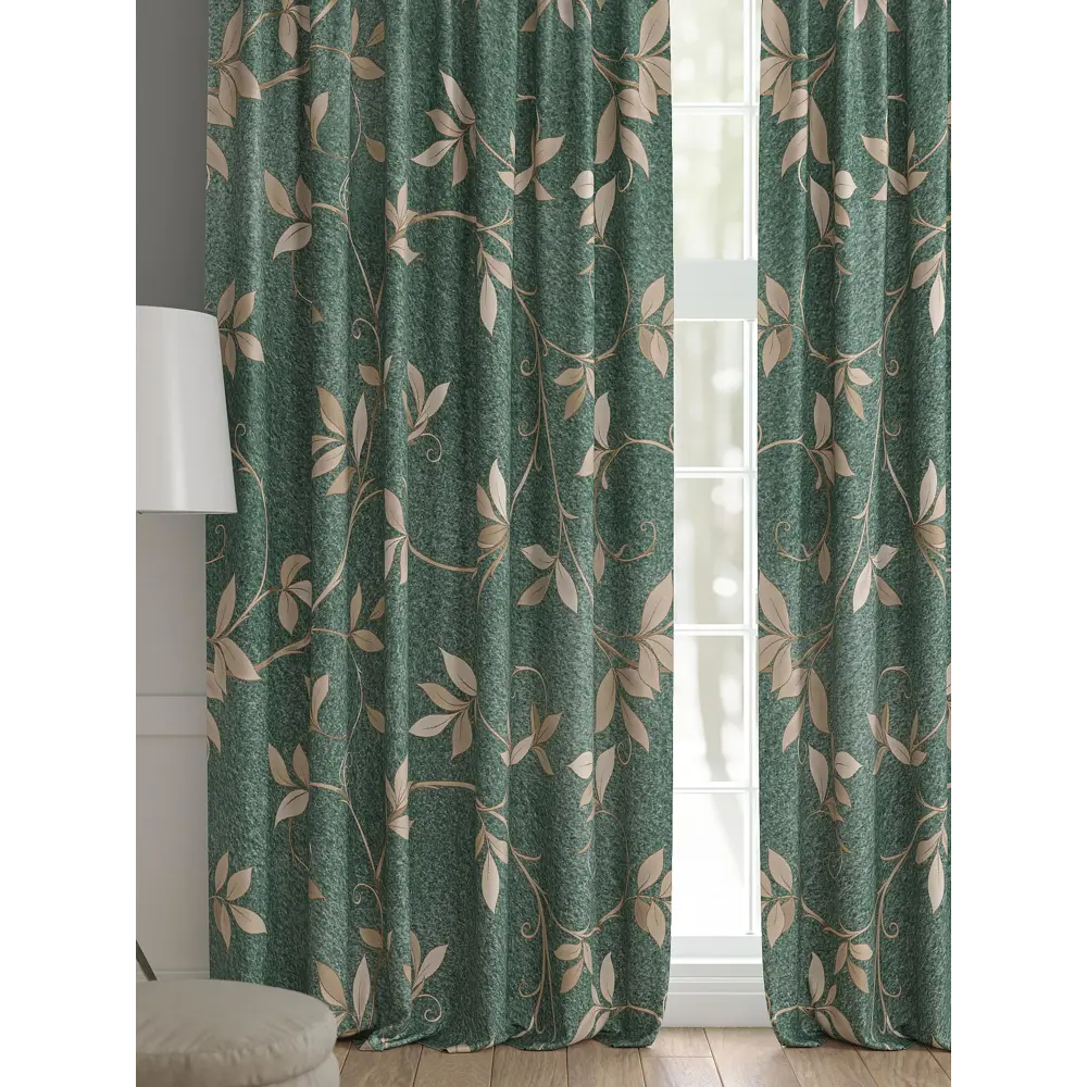 Фото 2 Комплект штор 2 шт на ленте Comfy Way Базовая Коллекция CW521154 150x240 см жаккард цвет зеленый Фото 2 Комплект штор 2 шт на ленте Comfy Way Базовая Коллекция CW521154 150x240 см жаккард цвет зеленый