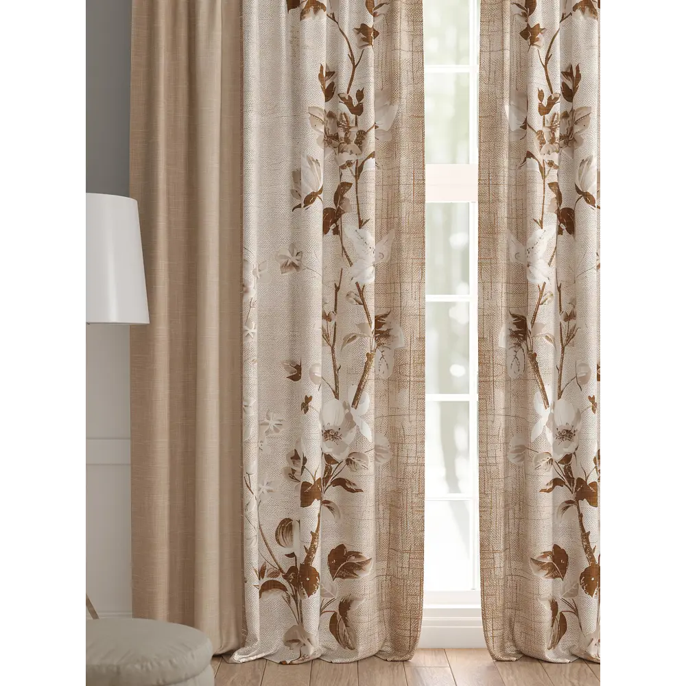 Фото 2 Комплект штор 2 шт на ленте Comfy Way Базовая Коллекция CW521141 150x240 см жаккард цвет бежевый Фото 2 Комплект штор 2 шт на ленте Comfy Way Базовая Коллекция CW521141 150x240 см жаккард цвет бежевый