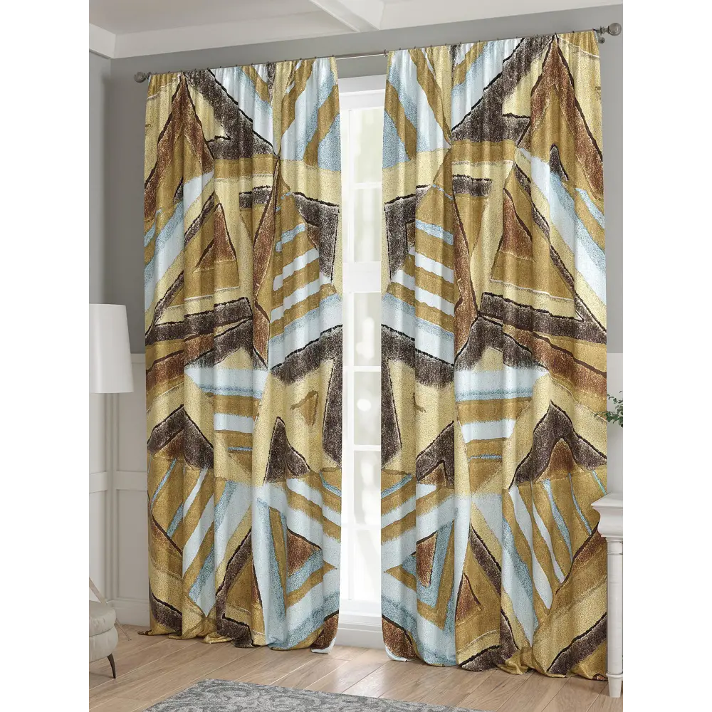 Фото 3 Комплект штор 2 шт на ленте Comfy Way Базовая Коллекция CW521129 150x240 см жаккард цвет коричневый Фото 3 Комплект штор 2 шт на ленте Comfy Way Базовая Коллекция CW521129 150x240 см жаккард цвет коричневый