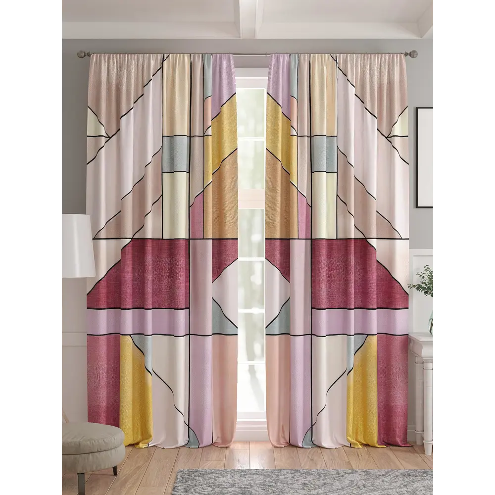 Фото 4 Комплект штор 2 шт на ленте Comfy Way Базовая Коллекция CW521113 150x240 см жаккард цвет оранжевый Фото 4 Комплект штор 2 шт на ленте Comfy Way Базовая Коллекция CW521113 150x240 см жаккард цвет оранжевый