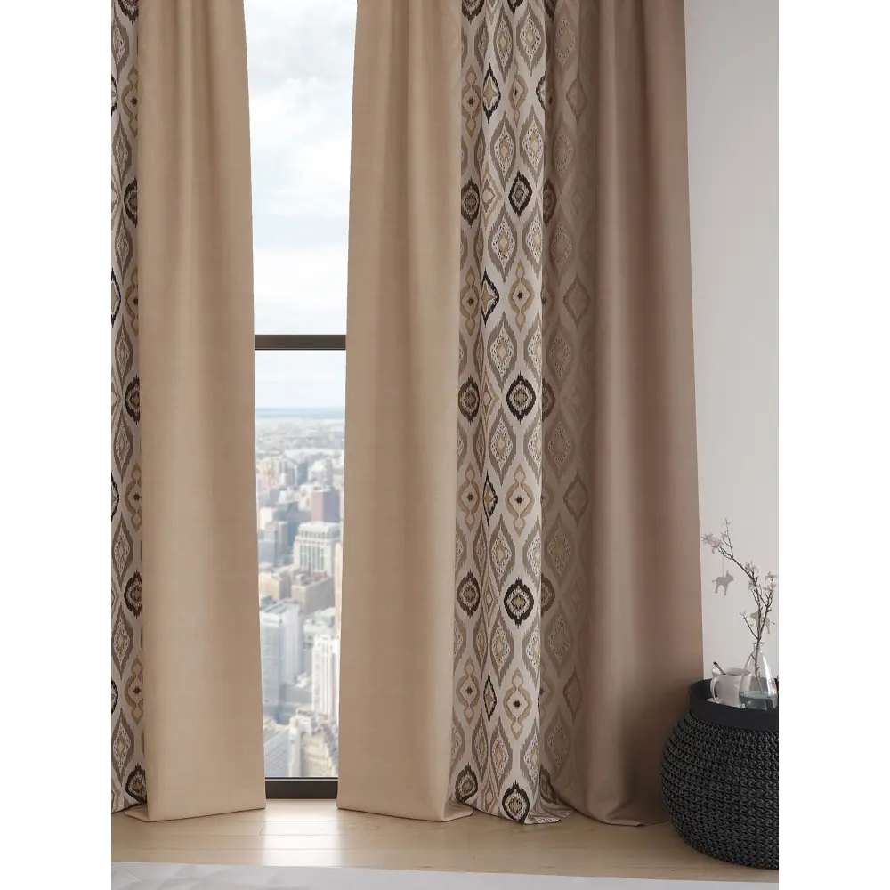 Фото 2 Комплект штор 2 шт на ленте Comfy Way Базовая Коллекция CW906224 150x240 см блэкаут цвет коричневый Фото 2 Комплект штор 2 шт на ленте Comfy Way Базовая Коллекция CW906224 150x240 см блэкаут цвет коричневый