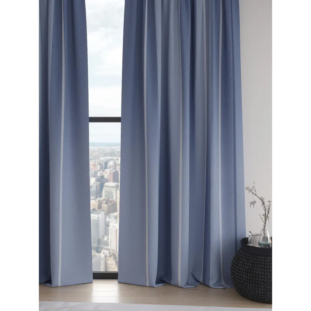 Фото 2 Комплект штор 2 шт на ленте Comfy Way Базовая Коллекция CW906186 150x240 см блэкаут цвет синий Фото 2 Комплект штор 2 шт на ленте Comfy Way Базовая Коллекция CW906186 150x240 см блэкаут цвет синий