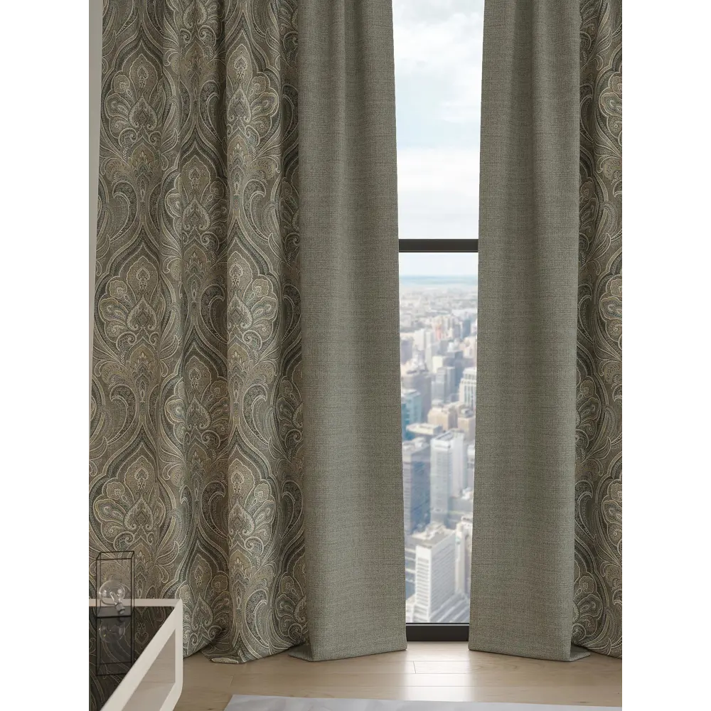 Фото 3 Комплект штор 2 шт на ленте Comfy Way Базовая Коллекция CW906151 150x240 см блэкаут цвет серый Фото 3 Комплект штор 2 шт на ленте Comfy Way Базовая Коллекция CW906151 150x240 см блэкаут цвет серый