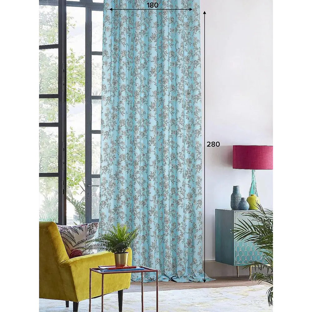 Фото Тюль на ленте At Home Глет AT101521 180x280 см вуаль цвет голубой