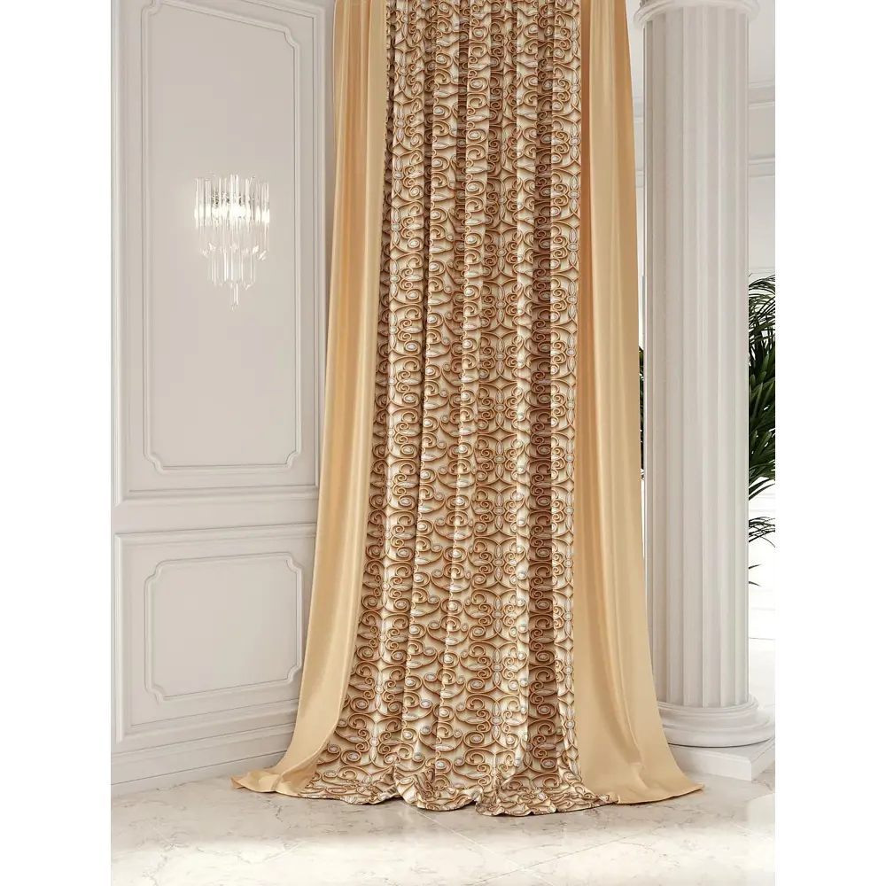 Фото Тюль на ленте At Home Виадана AT752180 150x280 см вуаль цвет коричневый