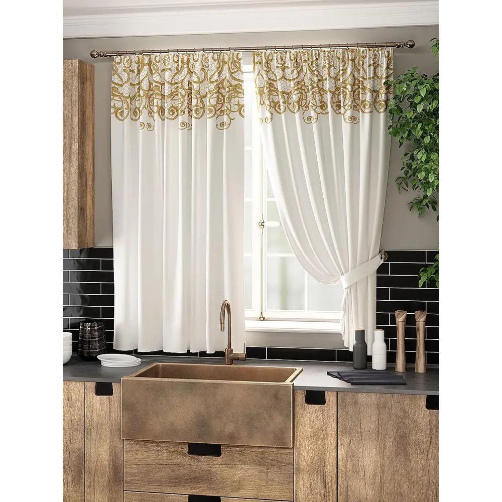 Фото Комплект штор на ленте At Home Слиона AT961077 150x180 см вуаль цвет желтый Фото Комплект штор на ленте At Home Слиона AT961077 150x180 см вуаль цвет желтый